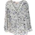 Philosophy Long Sleeve Lightweight Semi Sheer Floral V-Neck Blouse Size XS Photo 7