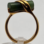 Vintage Avon Gold Tone & Faux Jade Cylinder Ring (6) Green Photo 0
