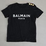 Balmain Authentic  Woman's Black T-Shirt with Gold Accents Size XS Photo 0