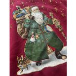 Fruit of the Loom VTG 90s Holiday Santa Red Pullover Sweatshirt L Puff Paint Photo 1