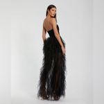 Mac Duggal 27532 Black Strapless Bustier Net Gown With Spiral Ruffles Photo 3