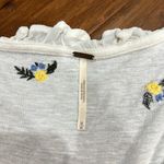 Free People  ecru combo floral sequin embroidered cropped ruffle blouse Photo 1