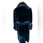 Vintage Borgazia Black Double Breasted Long Faux Fur Coat size 16 Photo 4