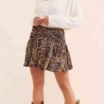 Free People  Saturday Sun Floral Mini Skirt Sz 4 Back Zipper Rayon  NWOT Photo 4