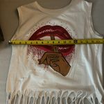 On Fire  Not Today Fringed Tassel Muscle T-shirt M Festival Cowgirl Rocker Boho Photo 4