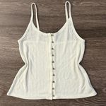 American Eagle  Rib Button Front Cami Top Size S Cream Photo 0