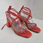 Topshop  Womens Nashville Noge Strappy Sandals Coral Size 7.5 Leather Insole Photo 0