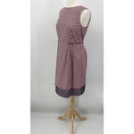 Brooks Brothers Shift Dress Pleated Waist Cotton Eyelet Hem Red Gingham Womens 8 Photo 5