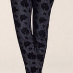 Chico's  Platinum Denim Gray Jeans Black Velvet Roses Size 1.5 / US 10 Photo 0