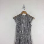 Saylor  Silver Illusion Netted Sequin Sheath Dress Small Cocktail Party Fairy Photo 3