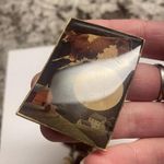 The Moon Lot Of 3 Brooch Pins Vintage - Modern Cow Jumping - Handmade Wood Leaf Photo 3