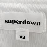 Revolve Superdown White Mini Dress Siona XS Tie Shoulder Bodycon Cotton Summer Party Photo 4