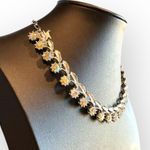 Floral Wreath Vintage Rhinestone Choker Necklace Photo 1