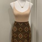 Loft VTG Ann Taylor Brown Medallion Print Mid-Length Skirt With Ruffle Hem - 8 Photo 2