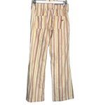 Roxy  Striped Straight Leg Palazzo Pants Drawstring Beach Vacation Size Medium Photo 3