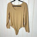 Nuuds Scoop Neck Bodysuit Sz XL 340 Tan Photo 3
