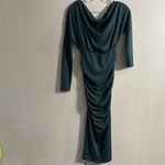 ASOS  Green Ruched Cowl Neck Long Sleeve Dress Photo 4