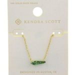 Kendra Scott  Indie Pendant Necklace 14K Gold Over Brass Teal Glass Photo 0