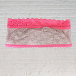 Victoria's Secret Victoria’s Secret PINK Strapless Lace Bandeau Bralette Bundle Black Pink Sz L Photo 2