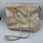 Americana by Sharif Woven Tote Bag Purse Handbag Beige Gold Accents Tan Photo 1