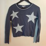 Splendid  Sweater Francis Star Blue White Crew Neck Knit Long Sleeve Casual Cute Photo 1