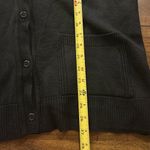 Henri Bendel  Black Extra Fine Merino Wool V Neck Cardigan Sweater Large Italy Photo 7