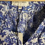 Cara Cara Kavita Blue Floral Print Tassel Shift Mini Dress Size Small Photo 4