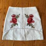 She & Sky White Embroidered Mini Skirt Size Small Photo 1