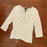 Ralph Lauren Lauren  Embroidered V Neck Quarter Sleeve Tee Tunic Size Medium Photo 8
