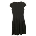 Escada Short Sleeve‎ Pleated Fit & Flare Dress Size 34 Black Knee Length Ponte Photo 1