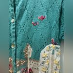 Jantzen  Hand Embroidered Sweater Petite S Cottagecore Grannycore Short Slve Photo 3