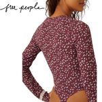 Free People  Sugar Dreams Floral Long Sleeve Thermal Bodysuit Large NWT Photo 3