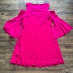 Ralph Lauren Lauren Womens Cold-Shoulder Pink Fucshia A-Jersey Dress Sz 8P NWT Photo 6