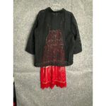 Source Unknown Sheer Black Cutout‎ Button-Front Blouse Romantic Boho Gothic Layering Shirt Photo 6