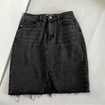 Tinsel Black Frayed Denim Skirt Size 26 Stone Wash Zip Closure Cotton A Photo 1