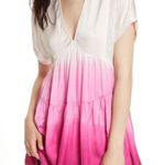 Free People Pink White Sun Up Tie Dye Tunic Top Photo 0