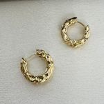 Irregular Small Gold Hoop Earrings for Women Photo 2