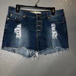 Noki Mina Distressed Denim Shorts Women’s 13/14 High Rise Cutoff Jeans Blue Photo 1