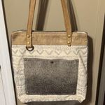 Myra Bag Tan and Gray Patterned Tote Photo 0