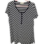 Jones New York T-Shirt Women's Size 1X Striped Basic Staple Capsule Wardrobe Photo 0