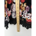 Calessa Dark Floral Velvet Bell Sleeve Tunic Top Women L Black Multicolor Boho Size L Photo 5