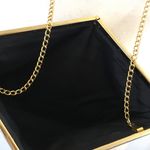 Vintage Crossbody Woven Metallic Gold Cream Crossbody Purse Convertible Clutch Photo 8