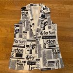 OVI all over print newspaper long vest size L Photo 3