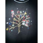 Alfred Dunner Vtg  Fleece Embroidered Owl Crew Neck Sz L Christmas Tree Xmas Photo 1