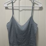 Brandy Melville  Blue Striped White Lace Tank Top Photo 0