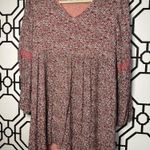 Miami  Ladies Pink Pastel Floral Flowy Short V Neck Fit & Flare Dress SZ Small Photo 3