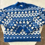 H&M Jacquard Sheep Crewneck Jumper Sweater Blue White Size S Photo 2