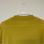Calvin Klein Bright Yellow Logo Sweatshirt Cotton Cropped Long Sleeve Tee Size M Photo 8