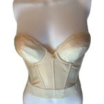 Vintage Carnival Ivory Satin Lace Underwire Corset Bustier longline Bra 32C White Size undefined Photo 1