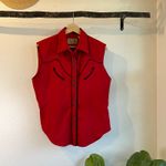 Scully Vintage Western Red Cotton Stitched Pearl Snap Button Shirt Size Medium Photo 10